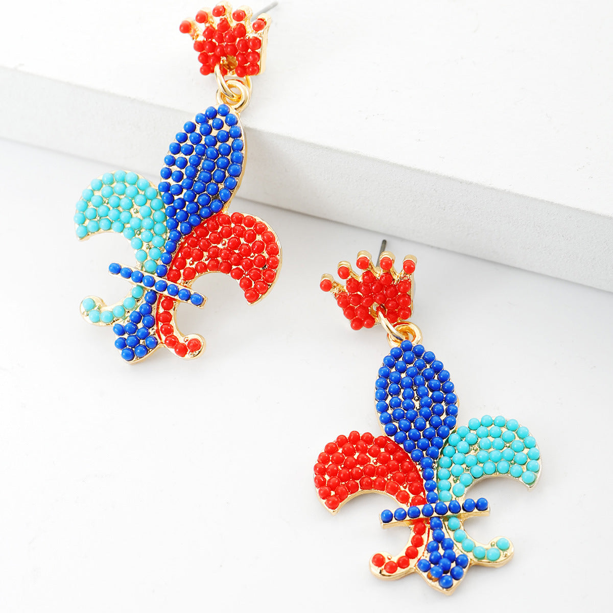 Wholesale Handmade Rice Ball Carnival  Mardi Gras Earrings