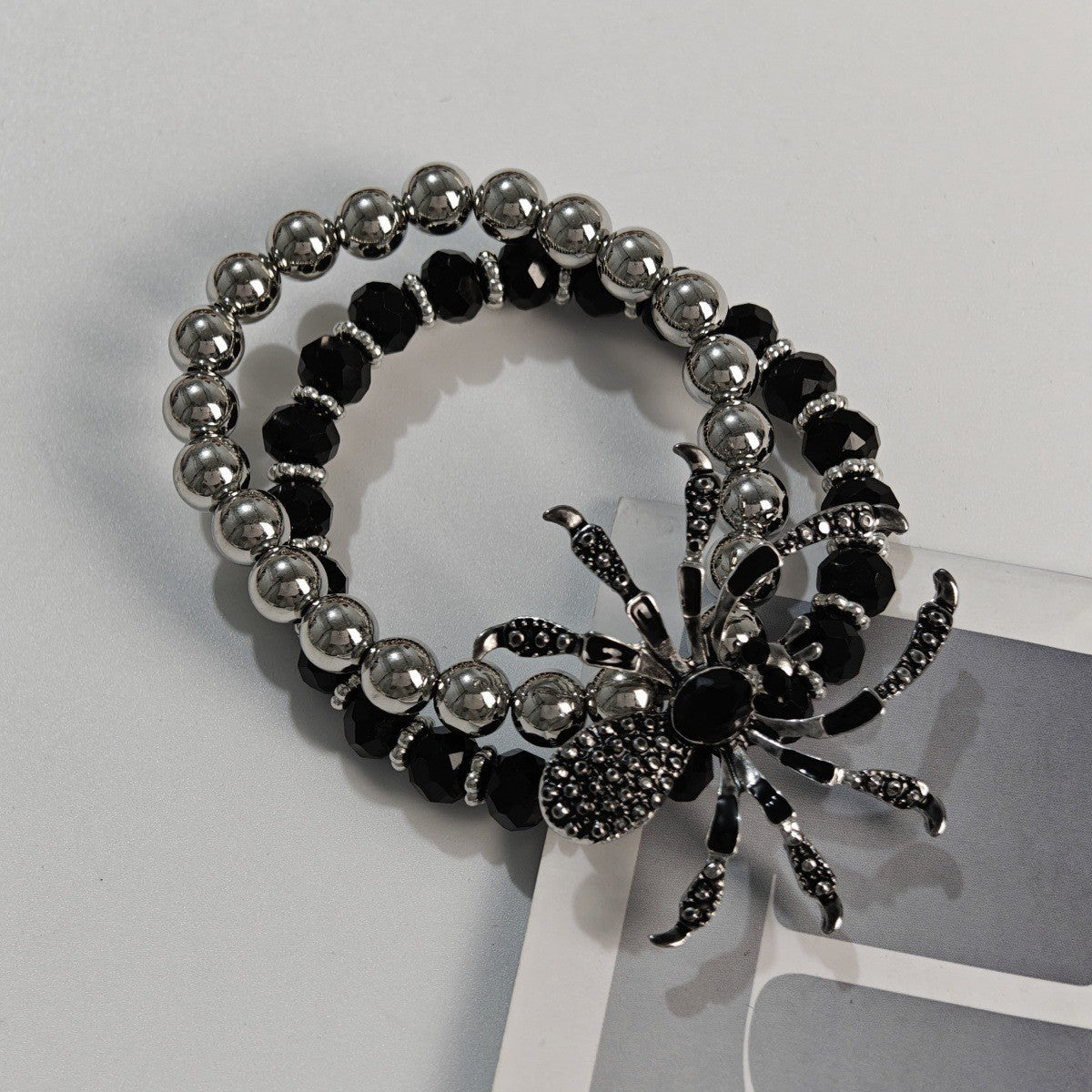 Wholesale Halloween Dark Style Bracelet Personalized Skull Beaded Bracelet Skull Spider Web Bracelet Trendy