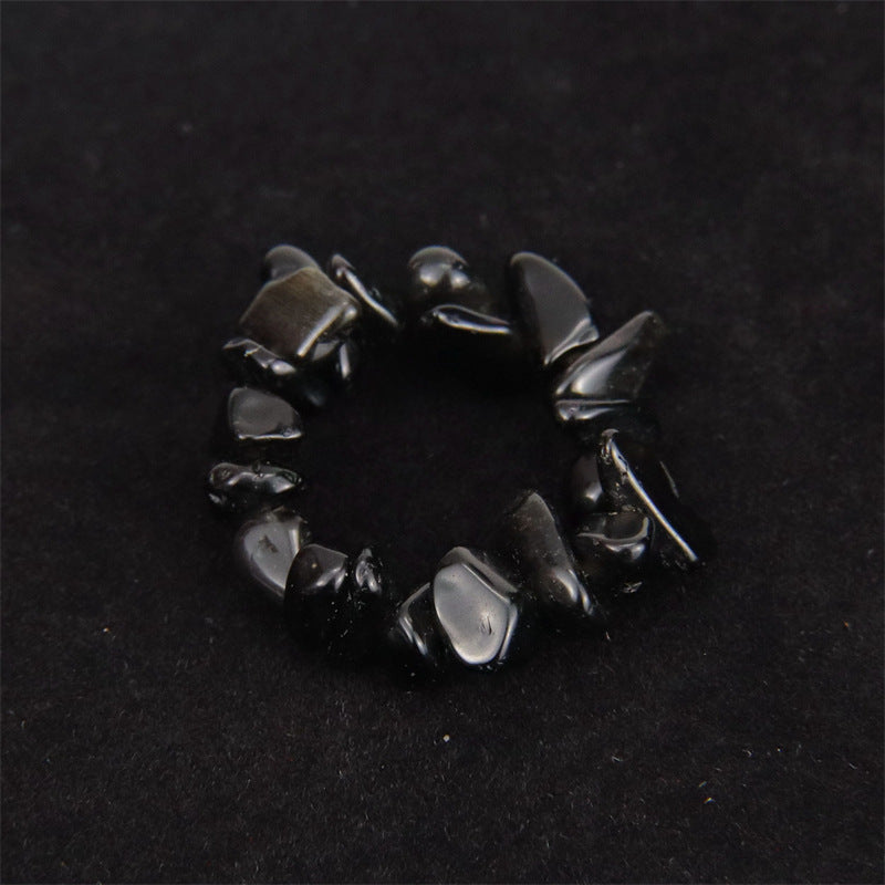 Wholesale Personality Hand-worn Natural Gravel Elastic Ring Women