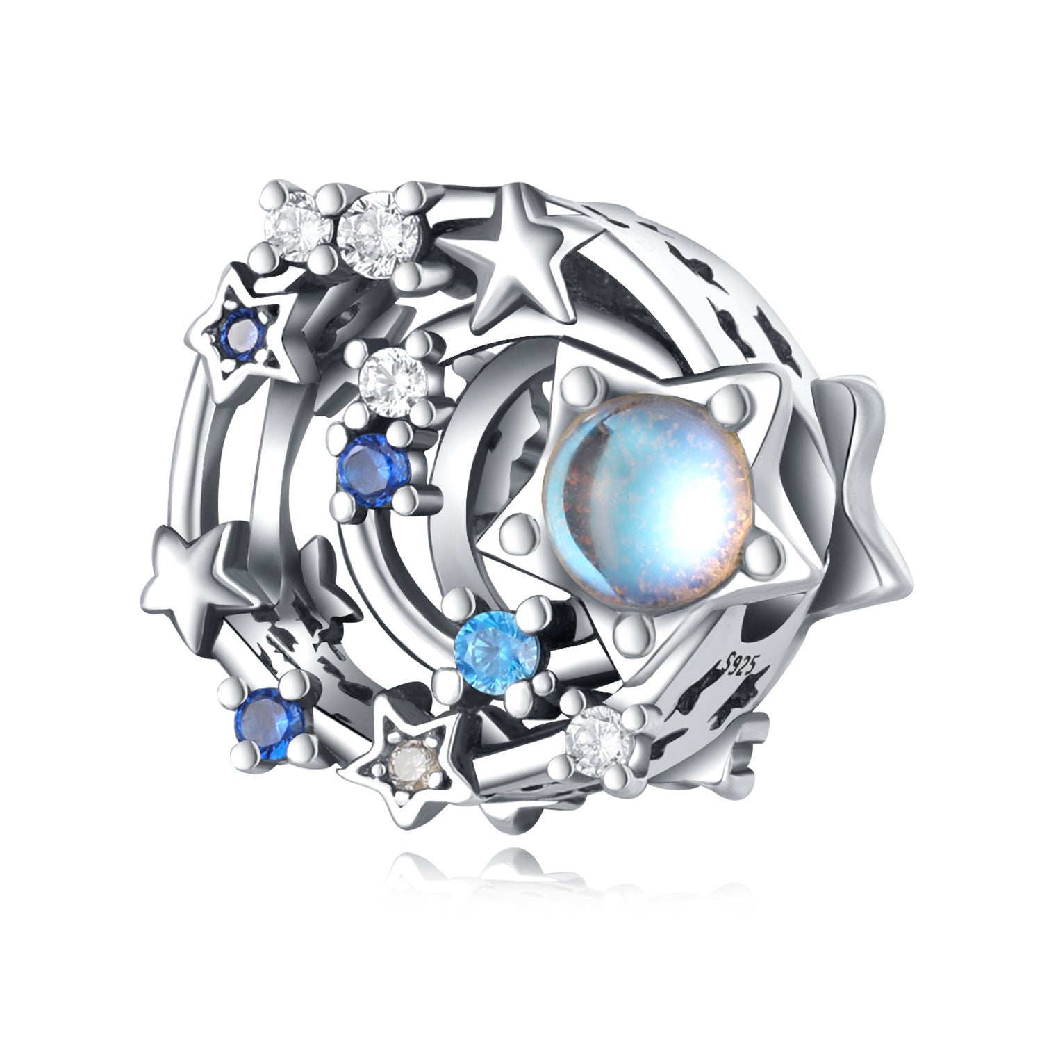 Wholesale Diverse Stars Moon Sun Pure Silver Charms