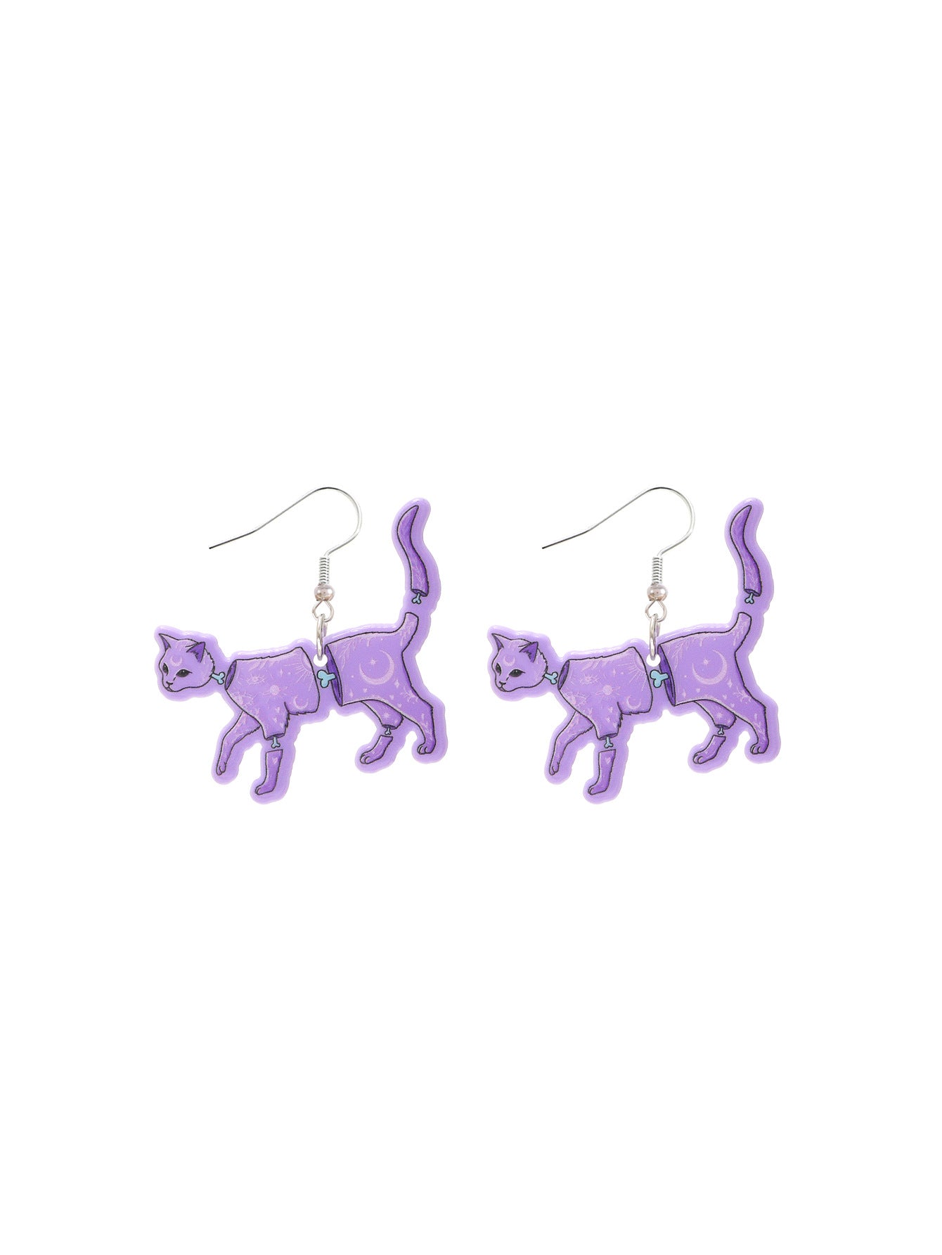 Wholesale Acrylic Devil Skeleton Color Kitten Earrings