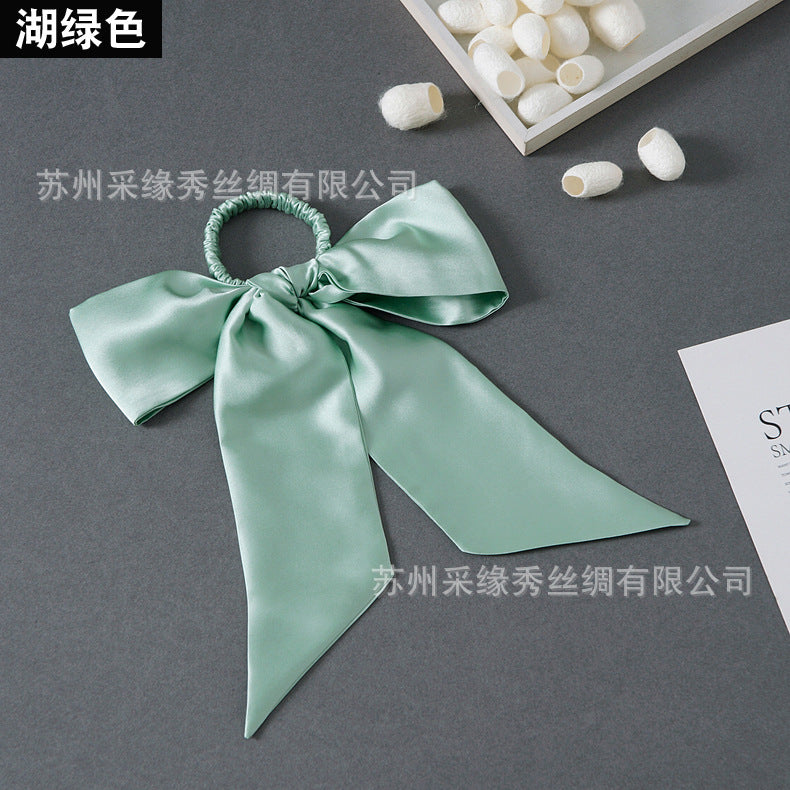 Wholesale hair rope hair accessories bow silk hair ring Hair Scrunchies