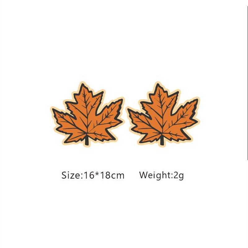 Wholesale Autumn Scene Wooden Earrings Pumpkin Maple Leaf Turkey Design Women S Fall Party Accessory