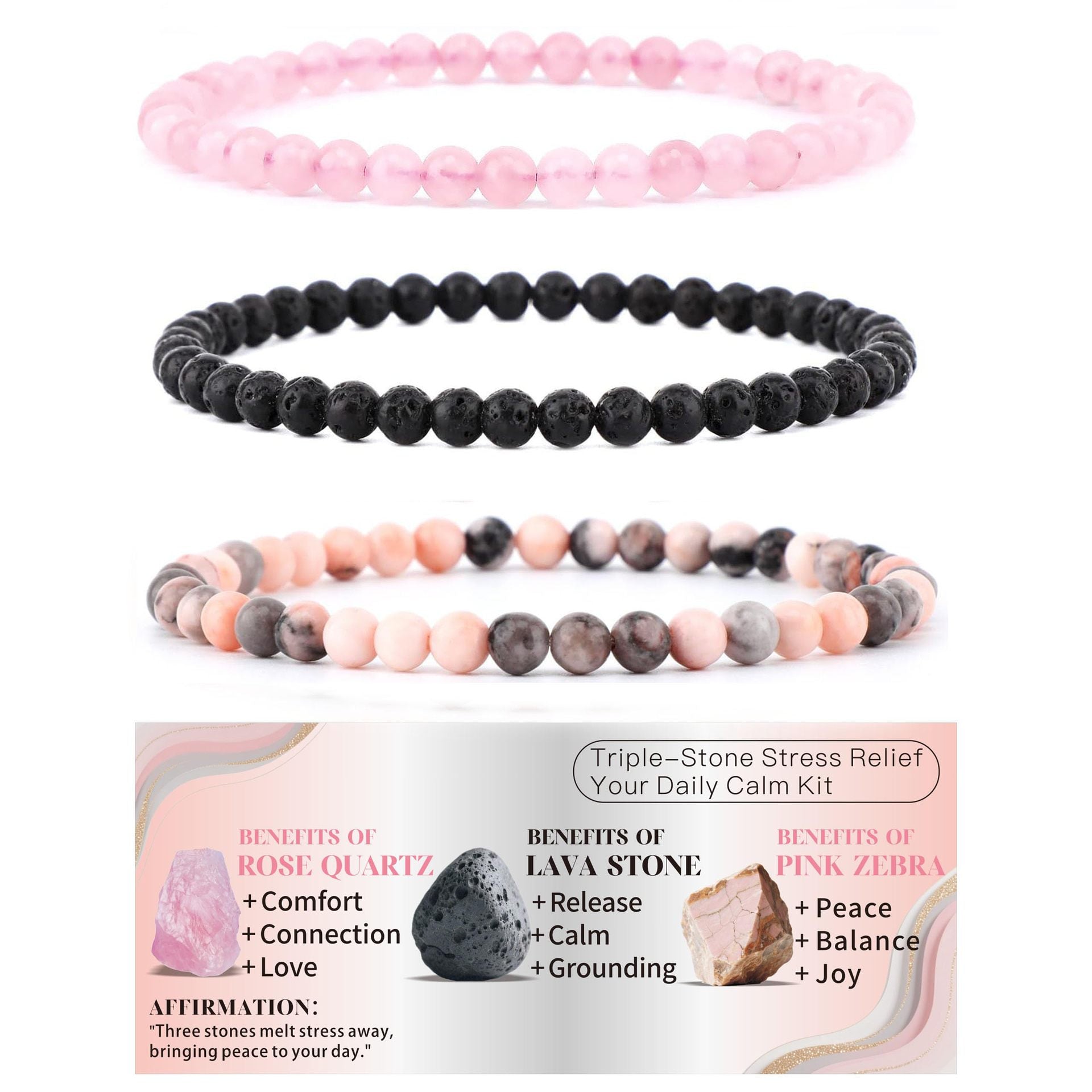 Wholesale Ethnic Style Handmade Tiger Eye Stone Bead Bracelet Set 3 Piece Round Beads Couple Bracelets With Retail Hang Card Boutique Resale Gift