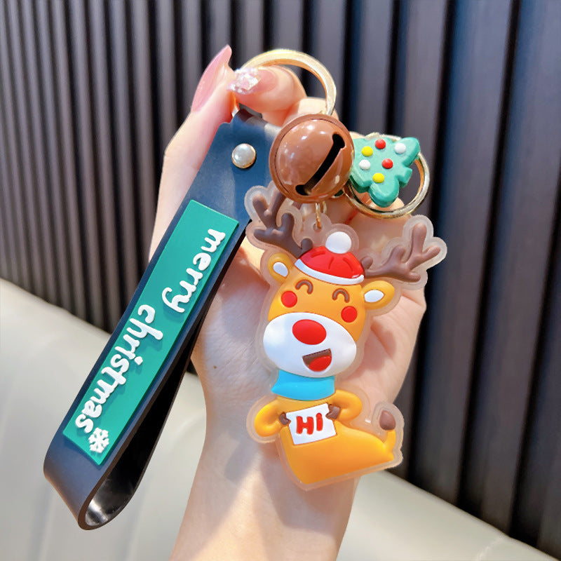 Wholesale Christmas Cartoon Snowman Santa Claus PVC Keychain