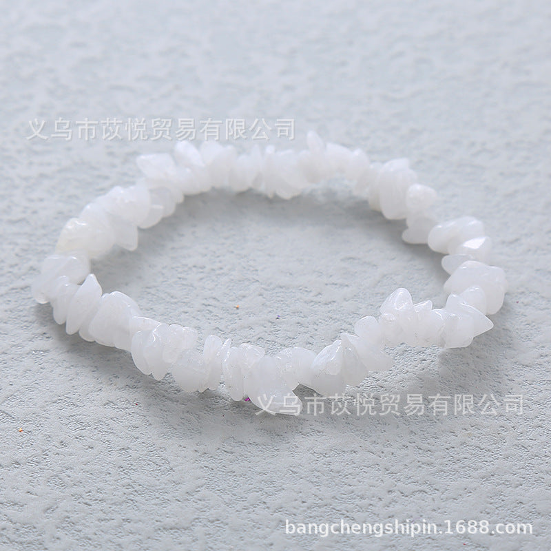 Wholesale 5pcs natural crystal gravel elastic bracelet colorful gravel bracelet