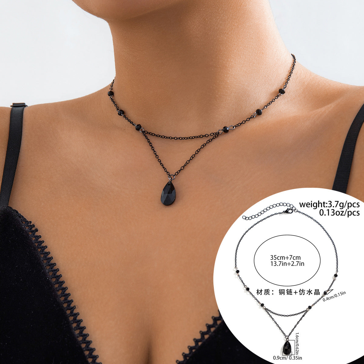 Wholesale Retro Gothic dripping blood tassel niche sweet cool metal drop necklace