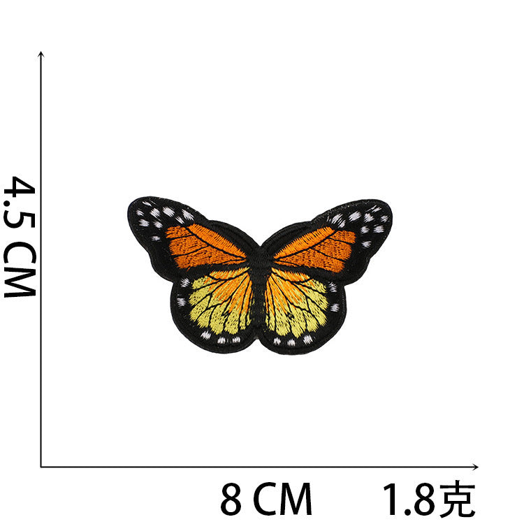 Wholesale Chic Iron On Sunflower Butterfly Embroidery Patches For Clothing DIY Decorative Accent Resale