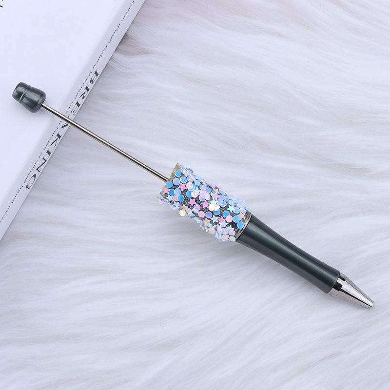 Wholesale 50pcs DIY sequins beaded pen in tock five-pointed star  creative cute beaded ballpoint pen stickers  cute pen