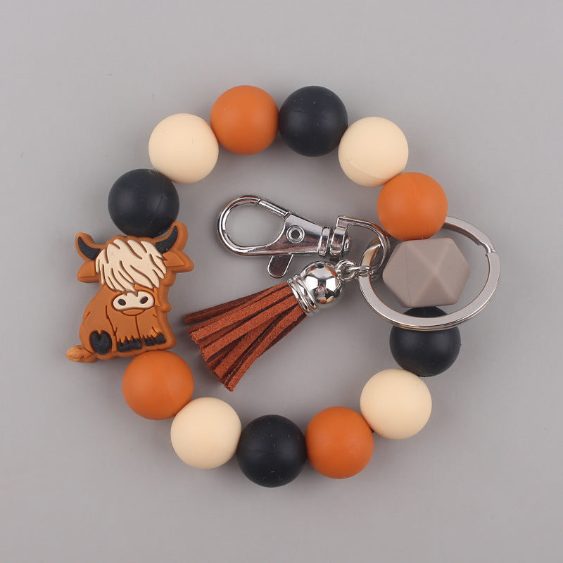 Wholesale Silicone Cartoon Beads Keychains