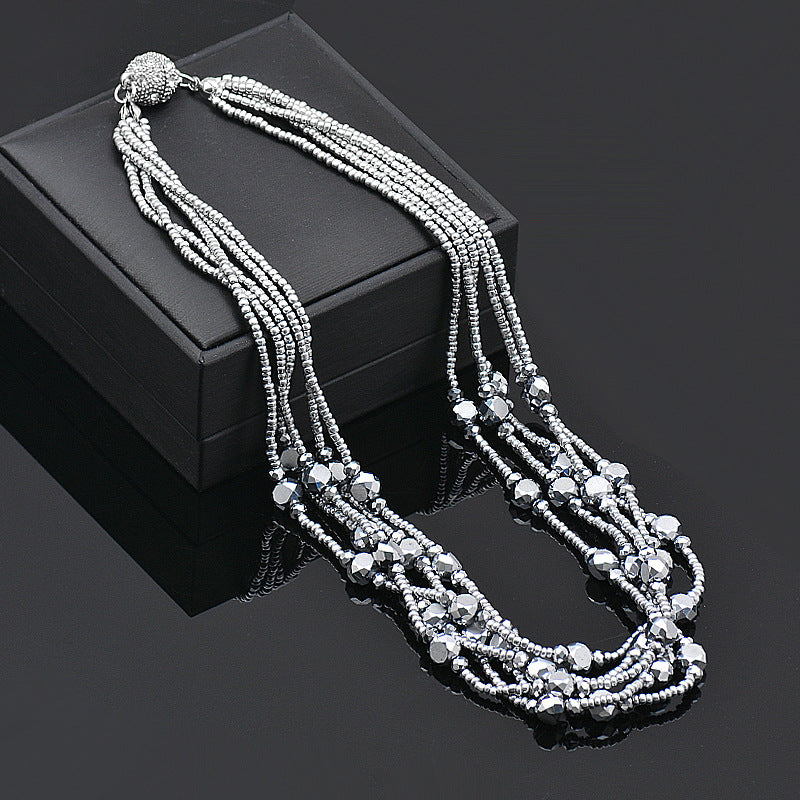 Wholesale Rhinestone Magnetic Clasp Multicolor Crystal Beads Bracelet Necklace