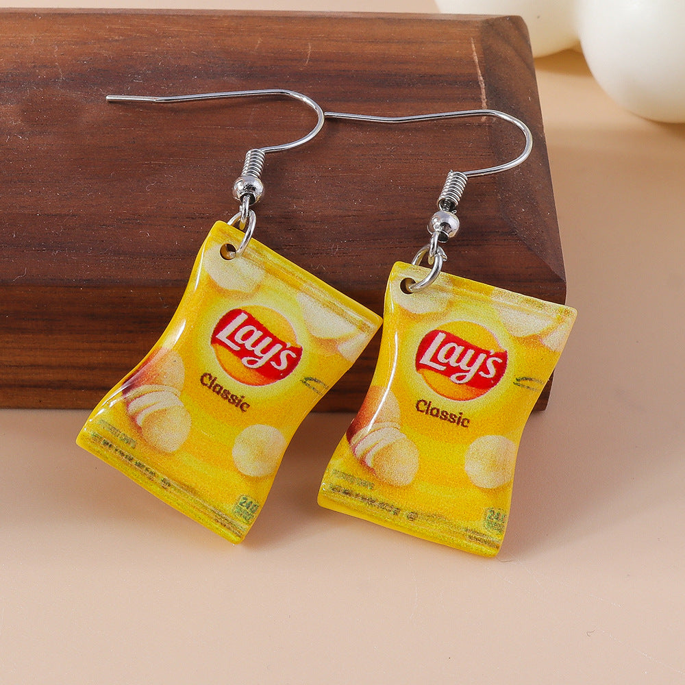 Wholesale Personalized Cartoon Cute Potato Chip Earrings
