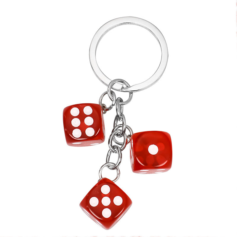 Wholesale Resin Dice Shape Keychain