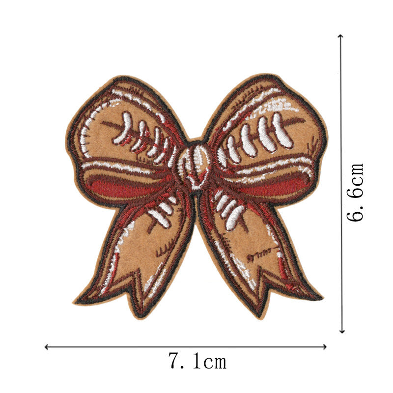 Wholesale 9Pc Cartoon Rugby Iron On Patches Leopard Bow Decor For et DIY Craft Supply