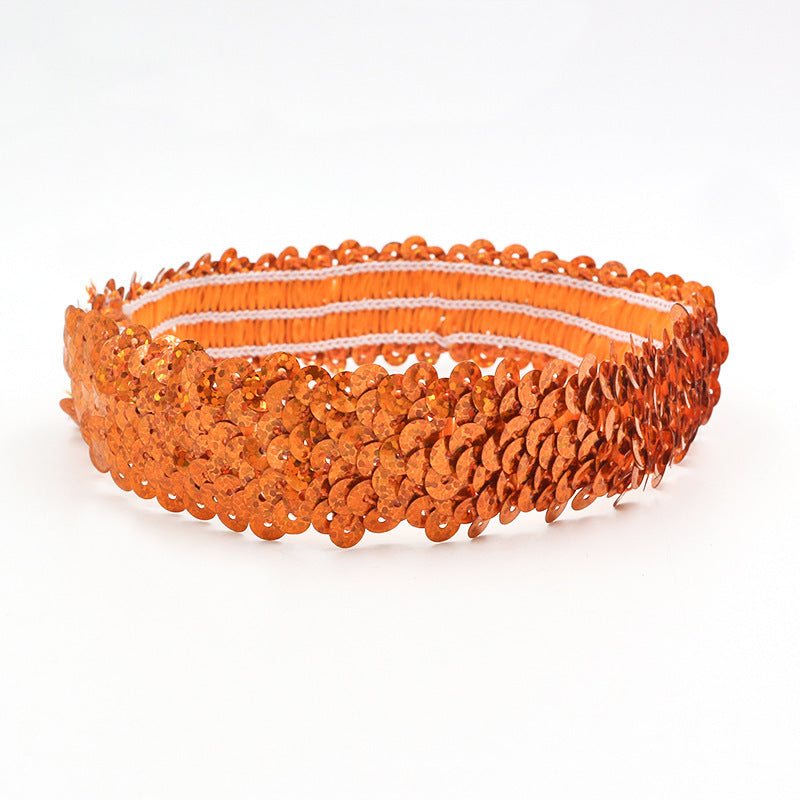 Wholesale Sports Dance Sequin Hair Band Headband Shiny Elastic Competition Children's Performance Headband Fashion Hair Accessories Hair Card