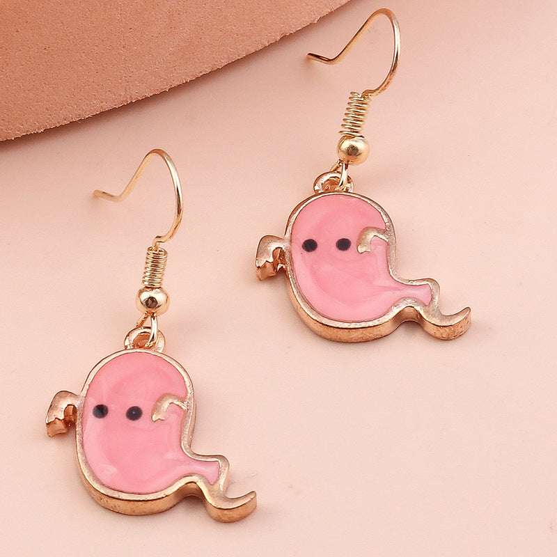 Wholesale Halloween Decorations Ghost Pumpkin Elf Bat Alloy Earrings
