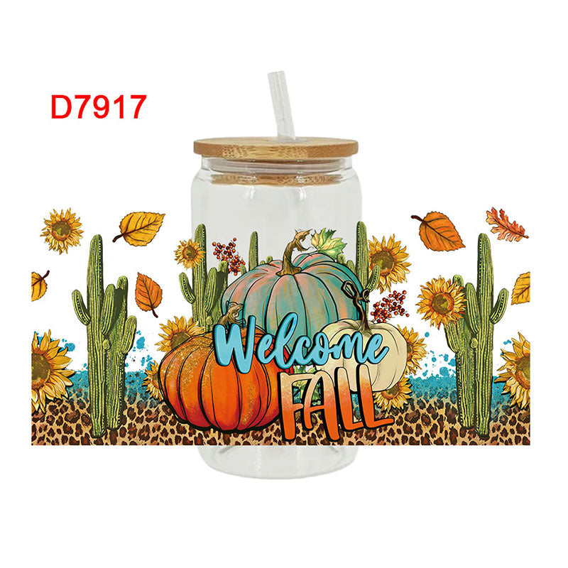 Wholesale Cute Pumpkin Series 16oz Cup UV DTF Wraps