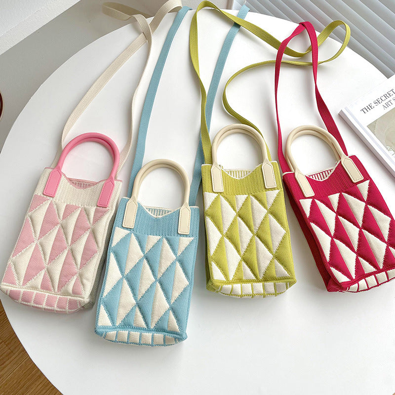 Wholesale Geometry Diamond Bag Mini Polyester One Shoulder Handbag