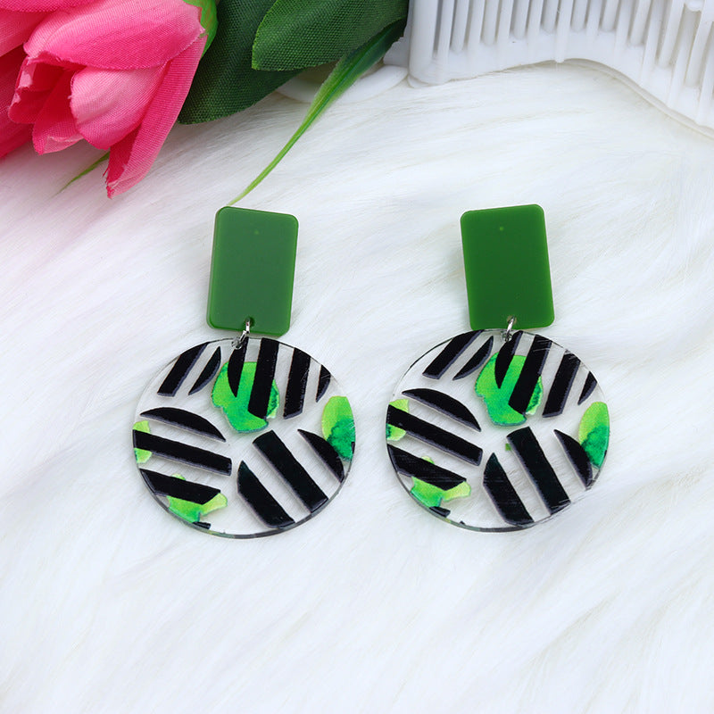 Wholesale Valentine' s Day Earrings Acrylic Splicing Fashionable t Heart Earrings
