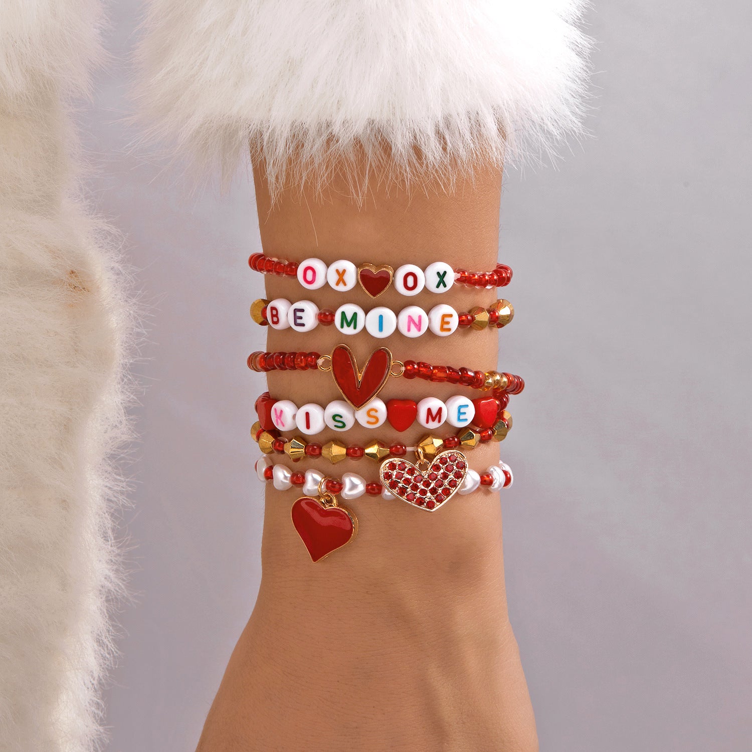 Wholesale  Valentine' s Day Heart Multi Bracelet Set