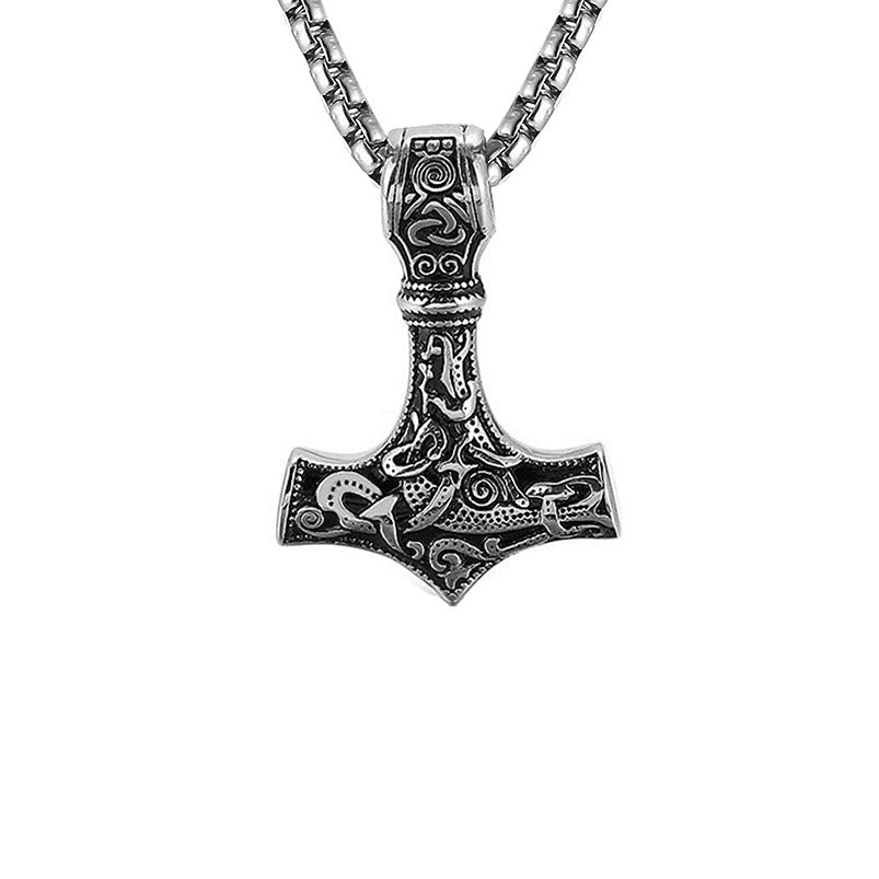 Wholesale Titanium steel eagle punk necklace