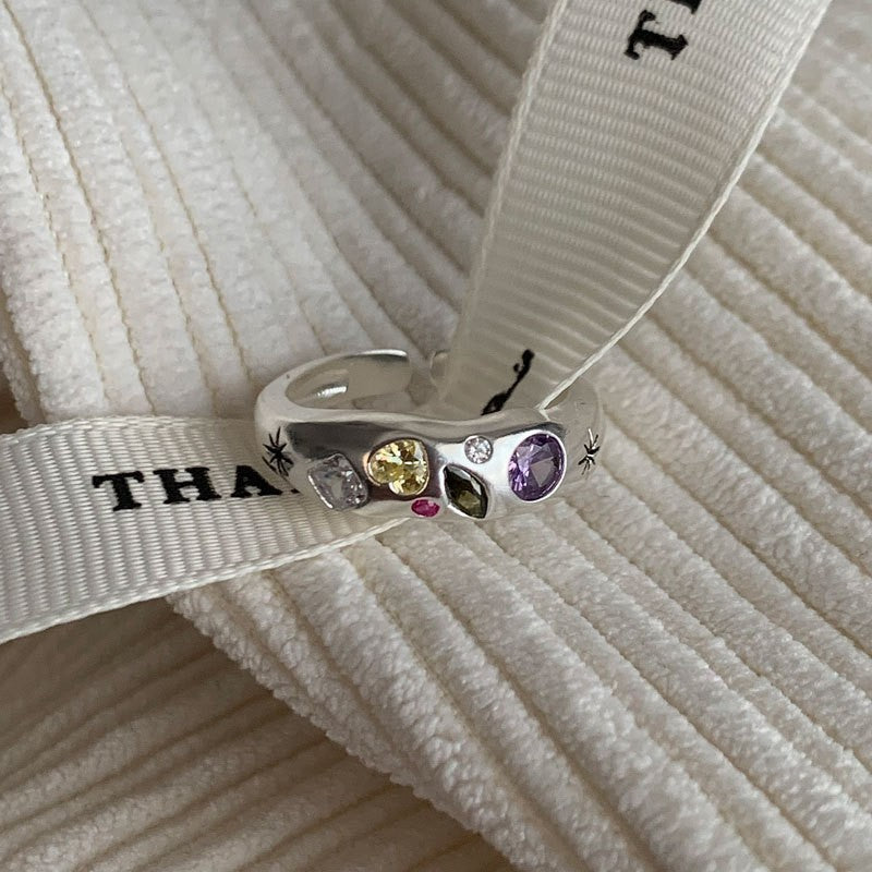 Wholesale Dopamine Love Colored Zircon Open Ring