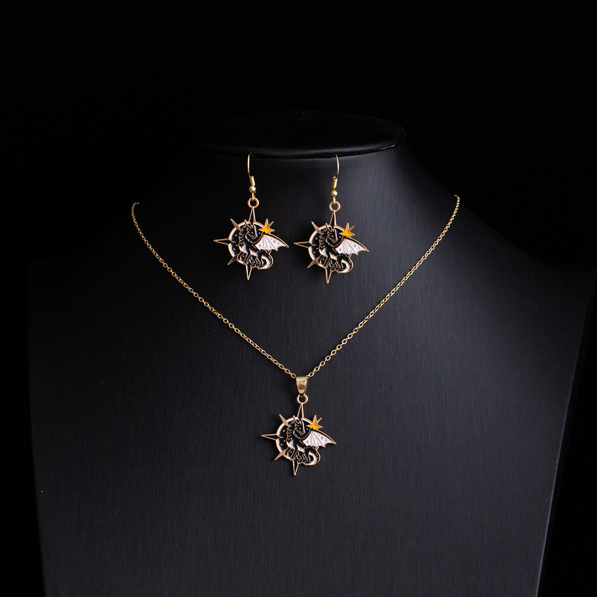 Wholesale Gothic Punk  Earring Necklace Set