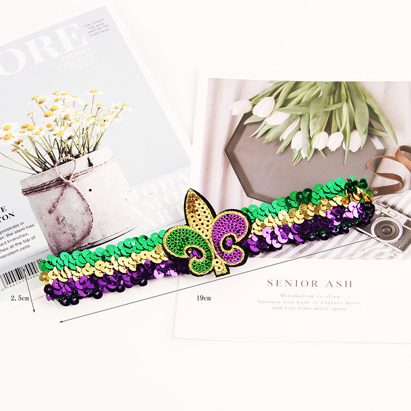 Wholesale Sequin Mermaid Reverse Fish Scale Elastic Headband