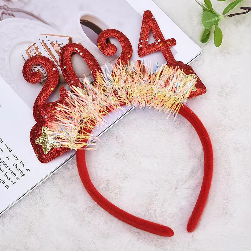 Wholesale 2024 New Year Headband Sequin Decoration Party Headband Headband