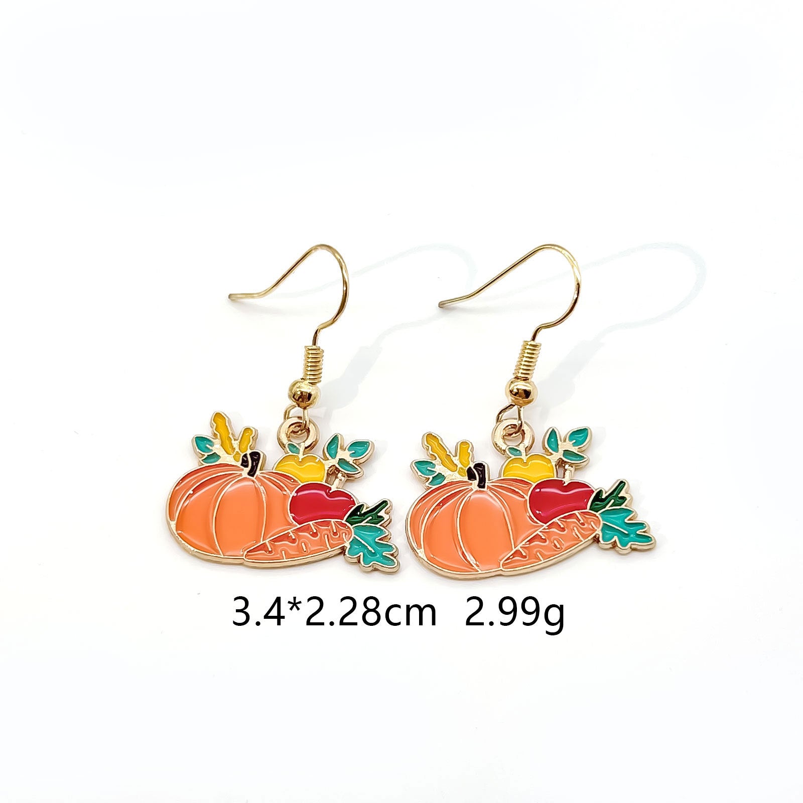 Wholesale Thanksgiving Earrings With Cartoon  Maple Leaf Sunflower Pumpkin Design Zinc Alloy Fall Harvest Jewelry Accessory For Parties