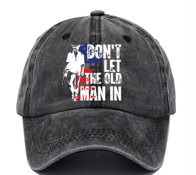 Wholesale Washed Cotton Printed Distressed Vintage Soft Top Baseball Cap