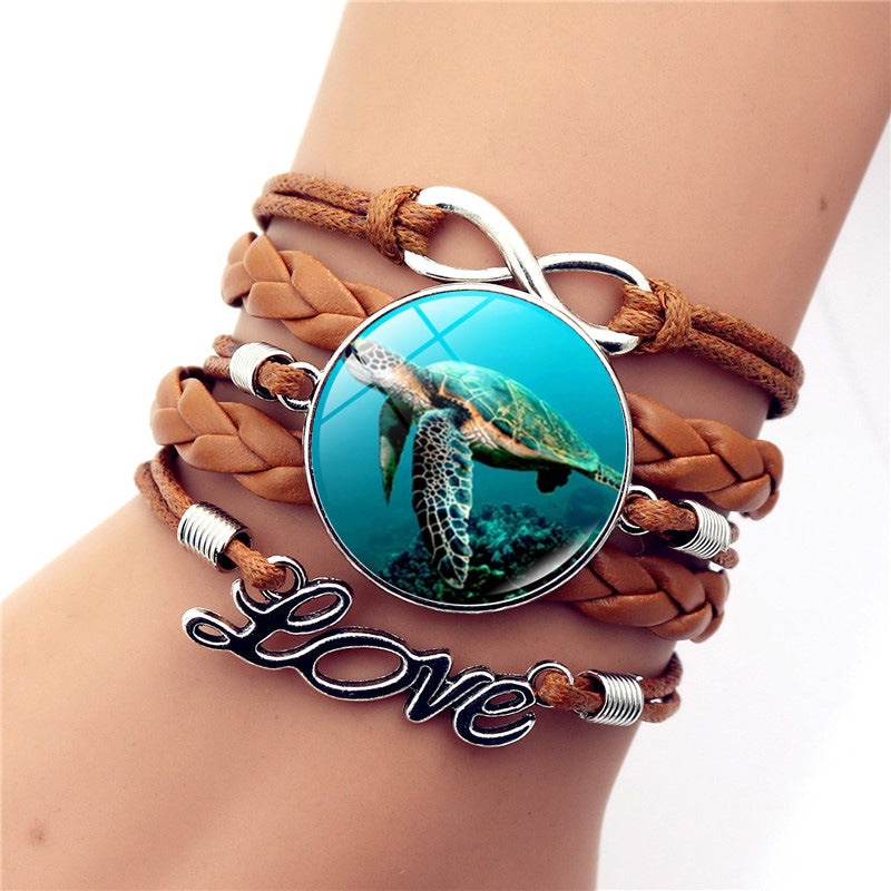 Tortuga al por mayor Tortuga Delphin Infinity Símbolo de Infinito Love Brown Multicapa de multa