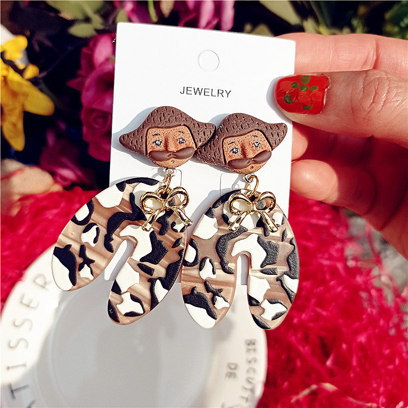 Wholesale New Indian Doll, Folk Style, Monster Shu Millet Series, Funny Personality Earrings Girl