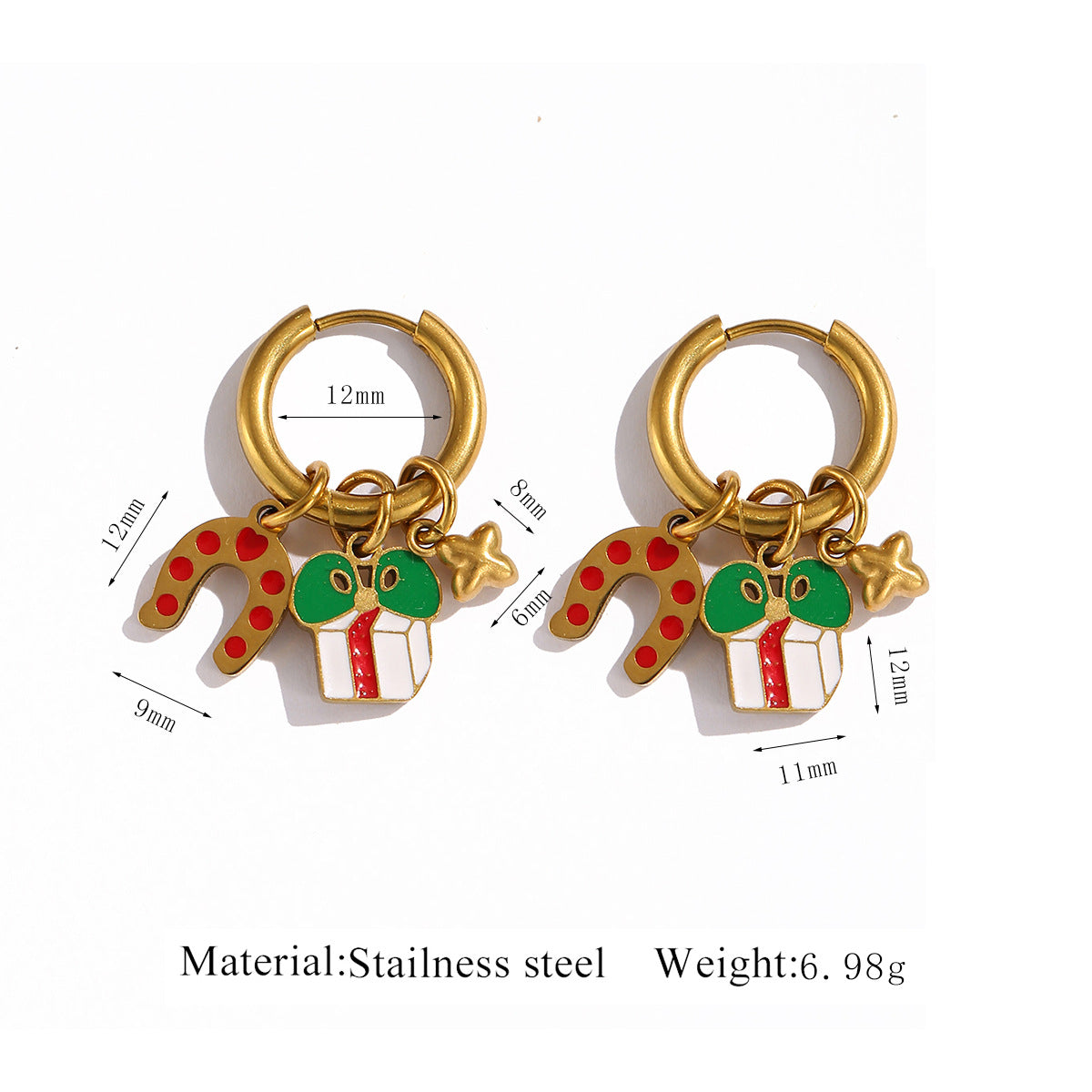 Wholesale Christmas series stainless steel earrings