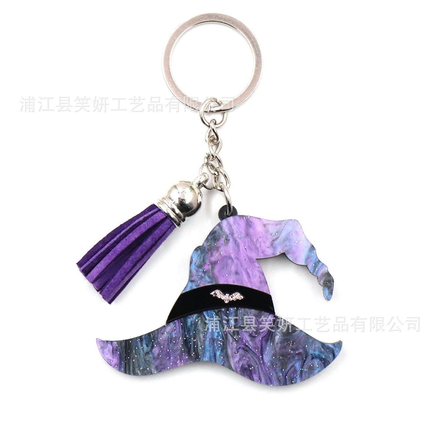 Wholesale New Witch Hat Laser Cut Halloween Keychain