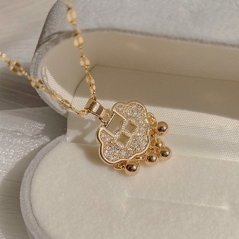 Wholesale Vintage Safety Lock Pendant Titanium Steel Necklace