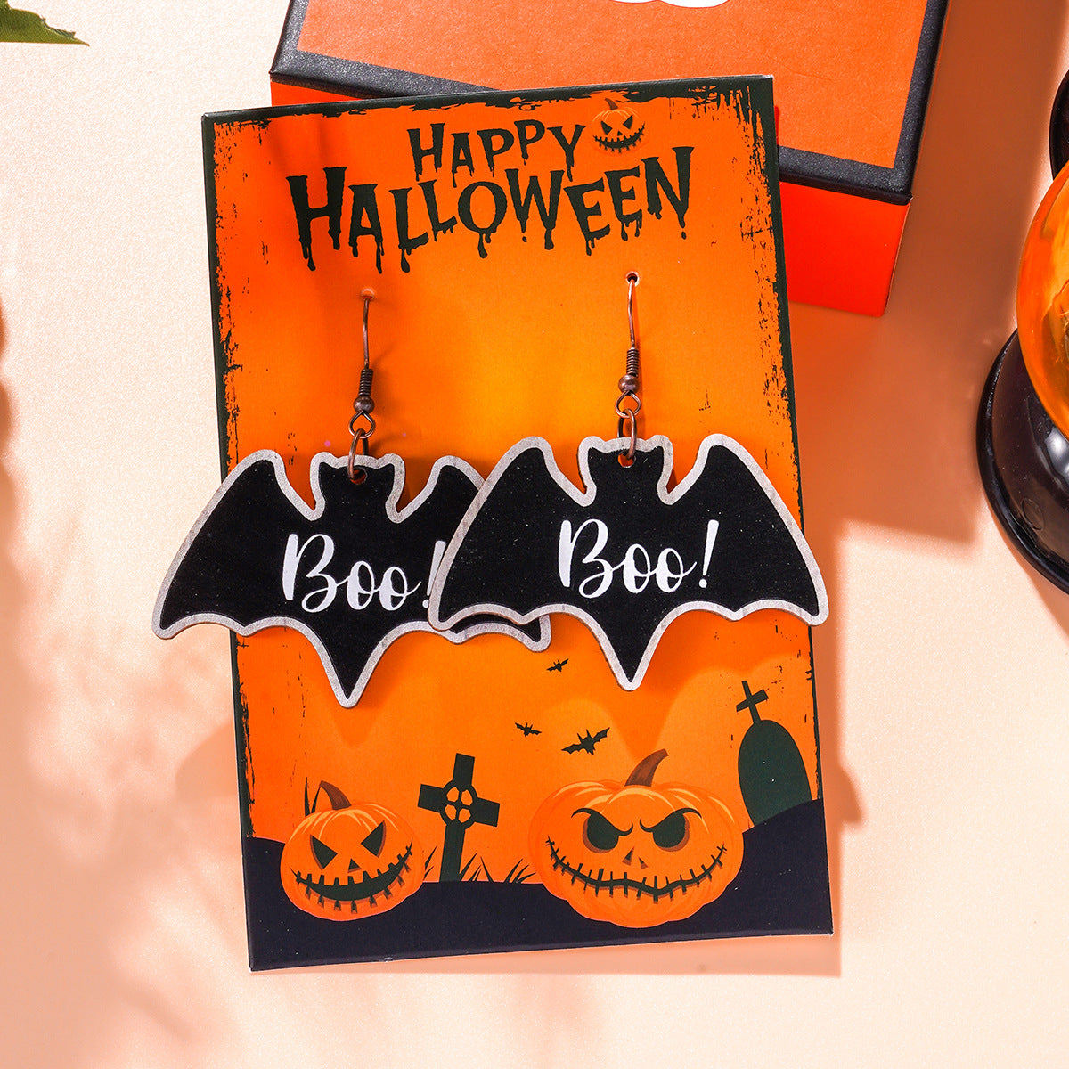 Wholesale Halloween Series Funny Cartoon Bat Ghost Pumpkin Earrings