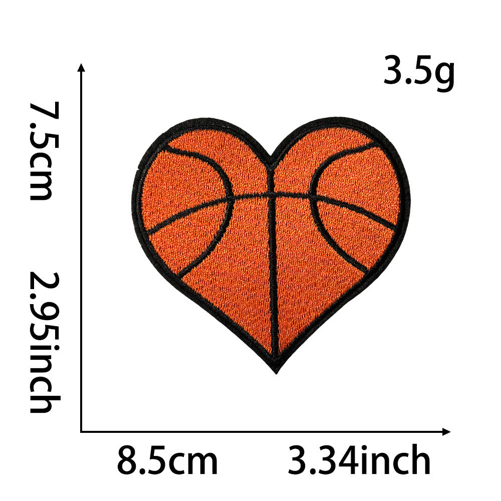 Wholesale Basketball Embroidered Sequin Patch Iron On DIY Fashion Accessory