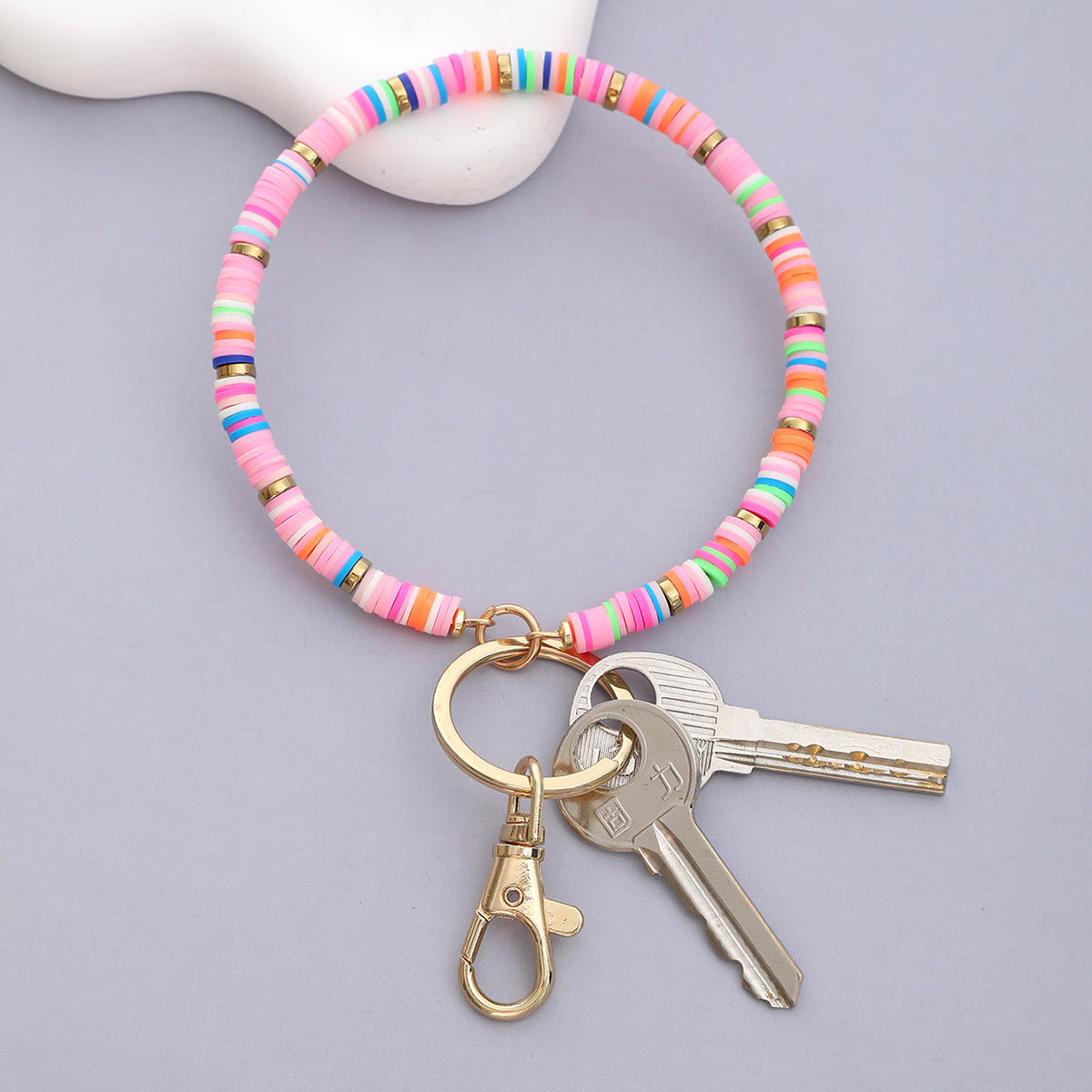 Wholesale Rainbow Polymer Clay Keychain