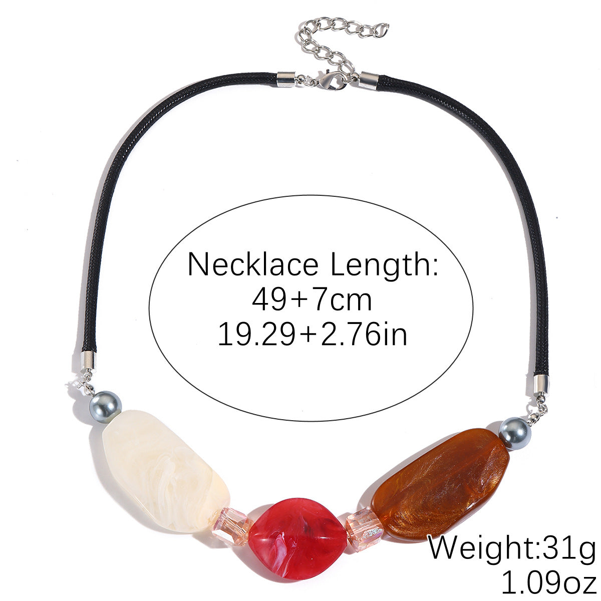 Wholesale Bohemian-style acrylic beaded necklace