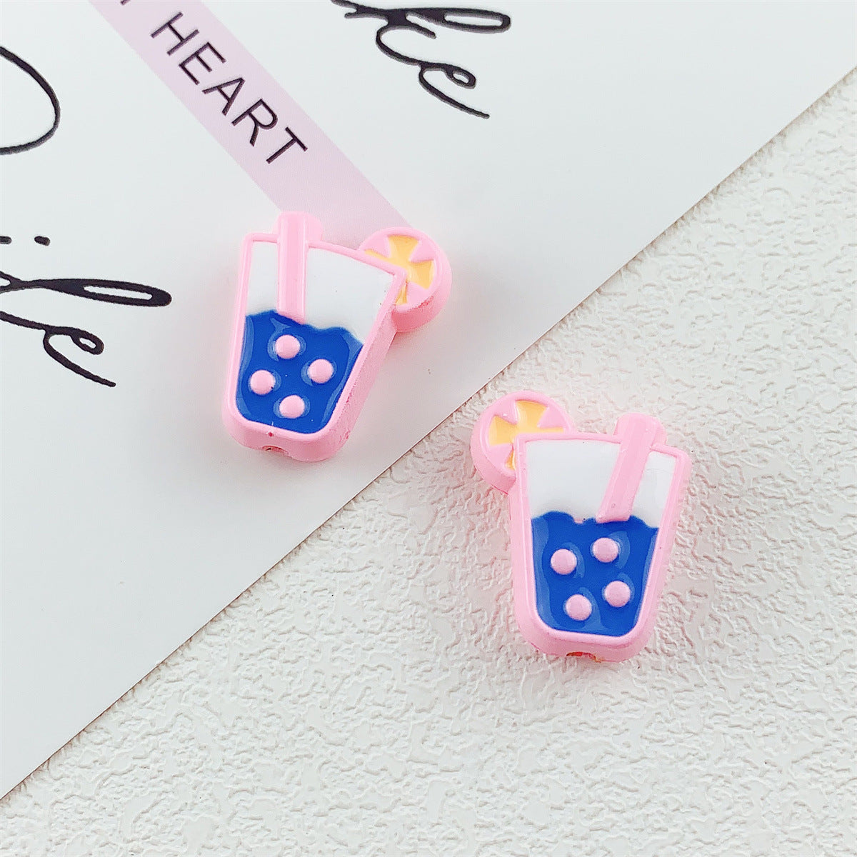 Wholesale 10pcs double-sided drip oil juice cup milk tea cup acrylic beads