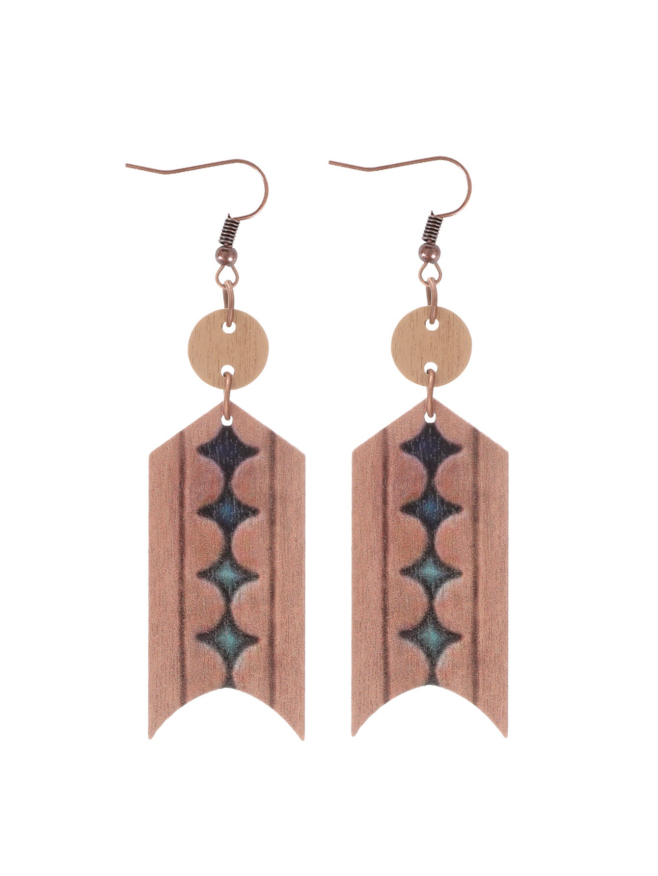 Wholesale cactus sheep head pattern irregular shape wooden earrings