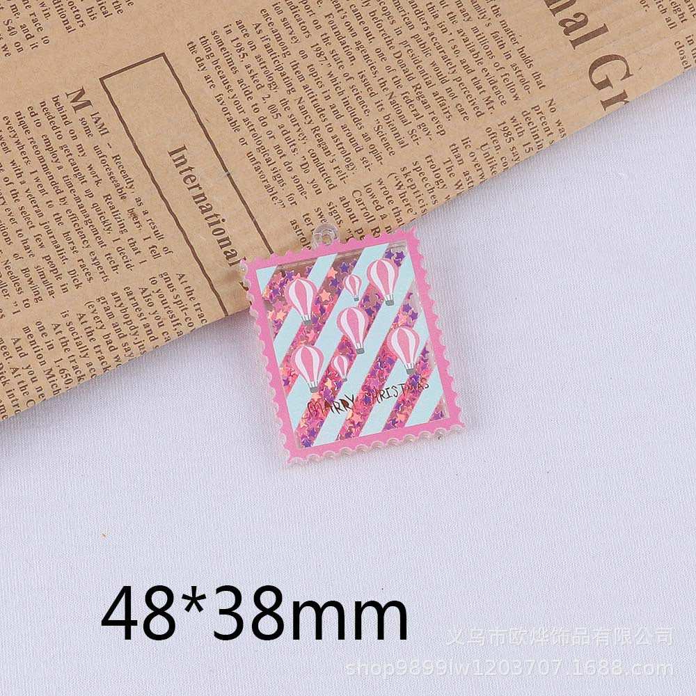 Wholesale 10pcs Cartoon Christmas Cube Hot Pot Quicksand Ornament Accessories DIY Patch FlatBack