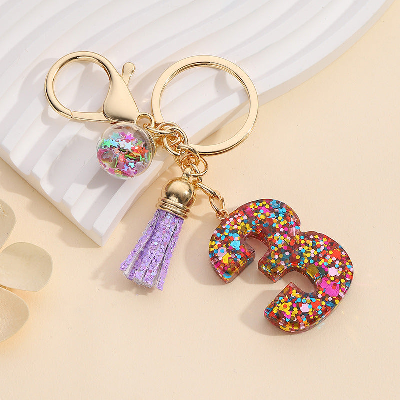 Wholesale Lucky Number Resin Keychain