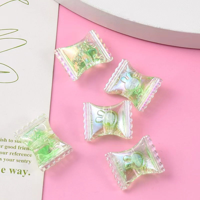 Cuentas de agujero recto de dulces acrílicos de 10 piezas al por mayor