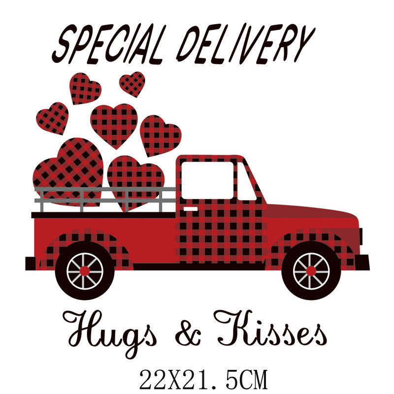 Wholesale 5pcs/pack Red lips car Valentine' s Day UV DTF Ready to Press Transfers Wraps