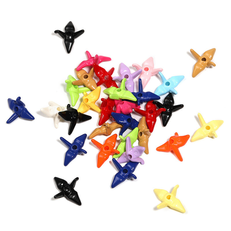 Wholesale  Random 100pcs/pack Colorful and cute 3D origami crane beaded necklace