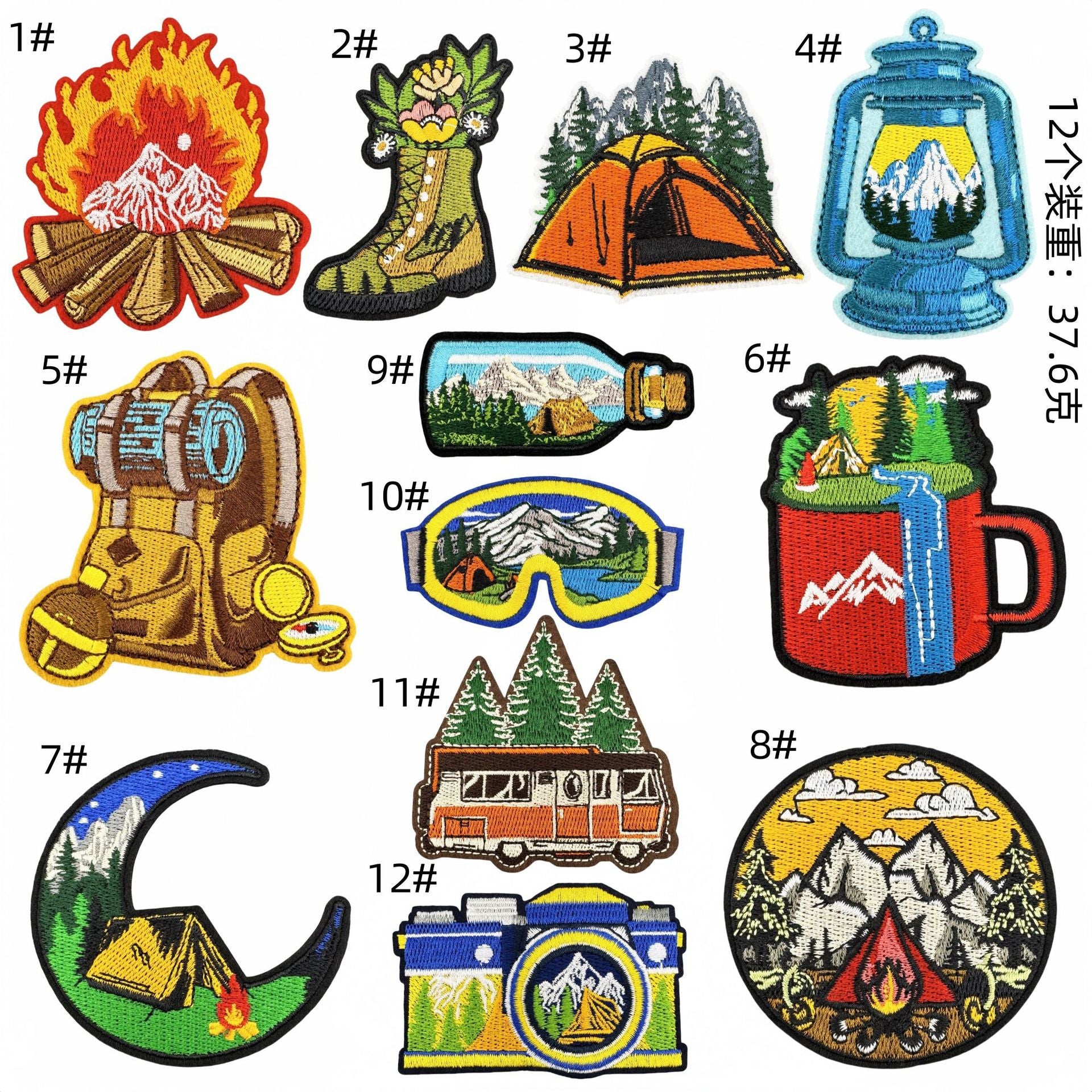 Wholesale  Cartoon Outdoor Scenery Embroidery Cloth DIY Patches Stickers