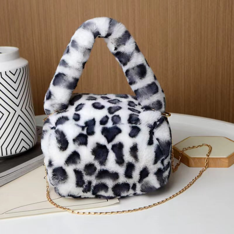 Wholesale 2023 Autumn and Winter New Leopard Plush Bag
