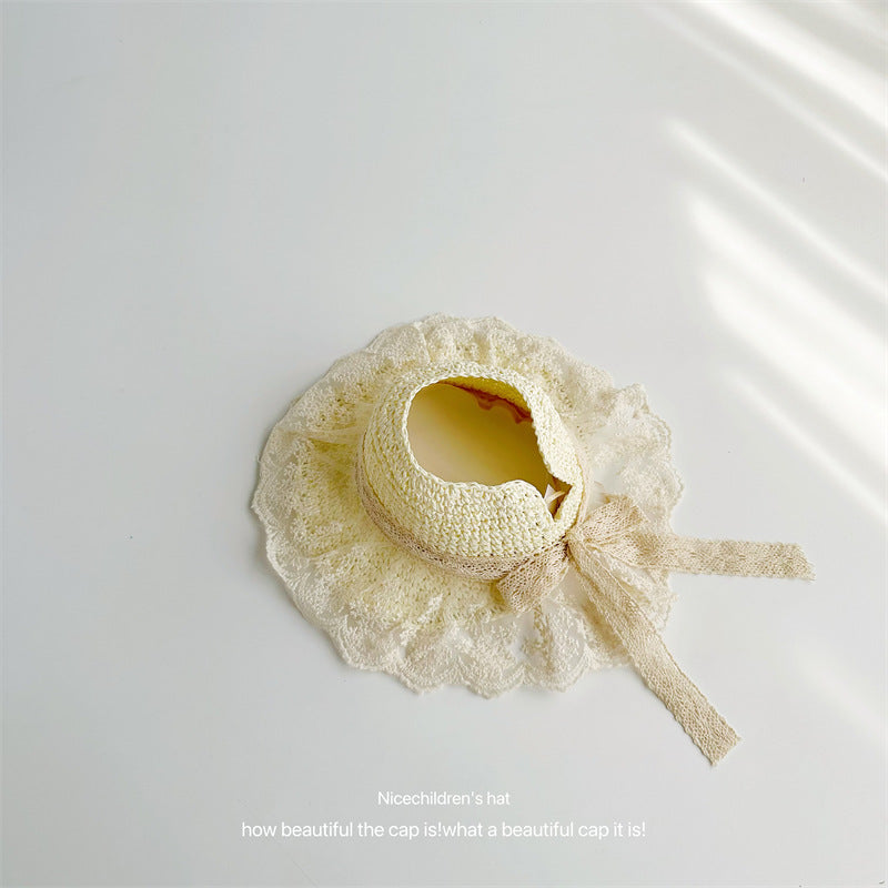 Wholesale Children's Empty Straw Hat with Bow